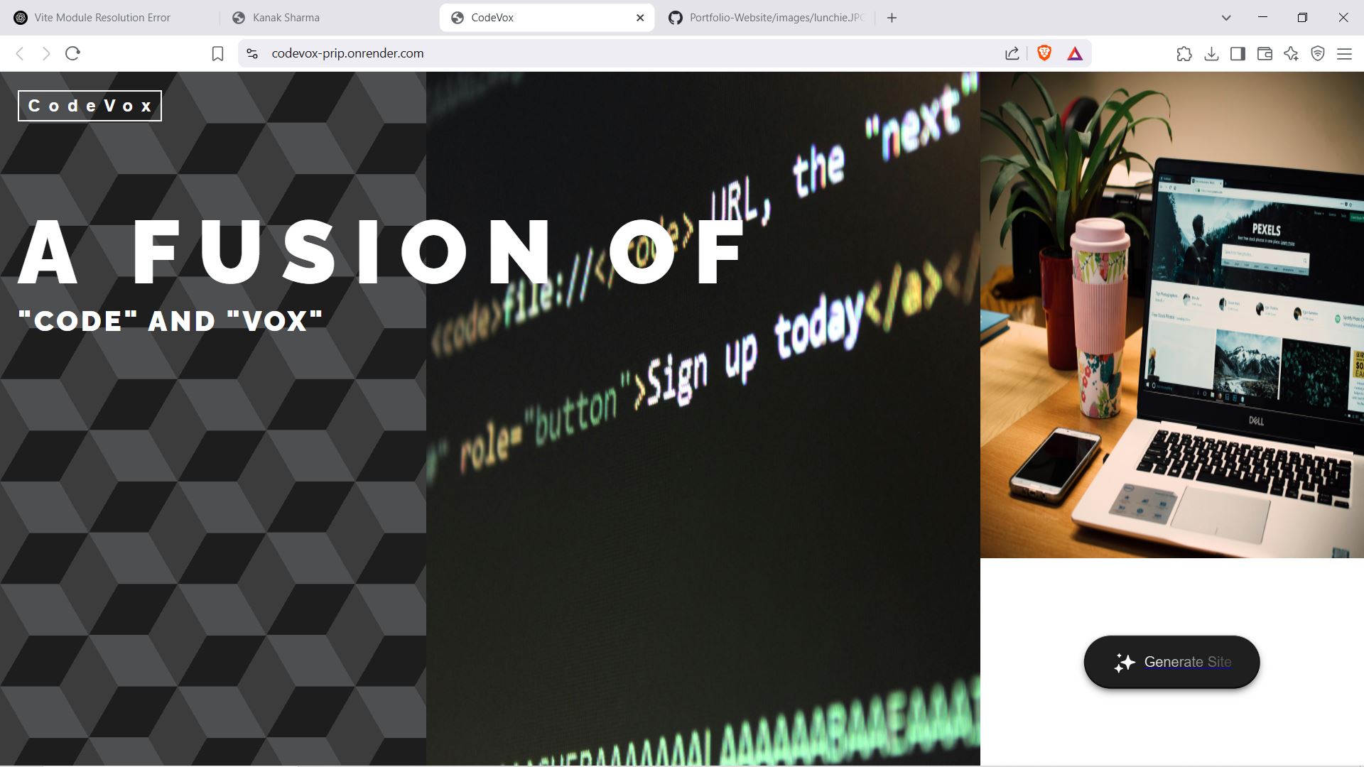 CodeVox: Voice-to-Website